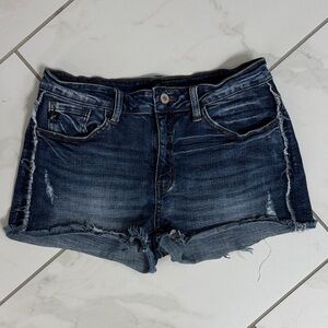 KanCan Dark Blue Distressed Jean Shorts size 29